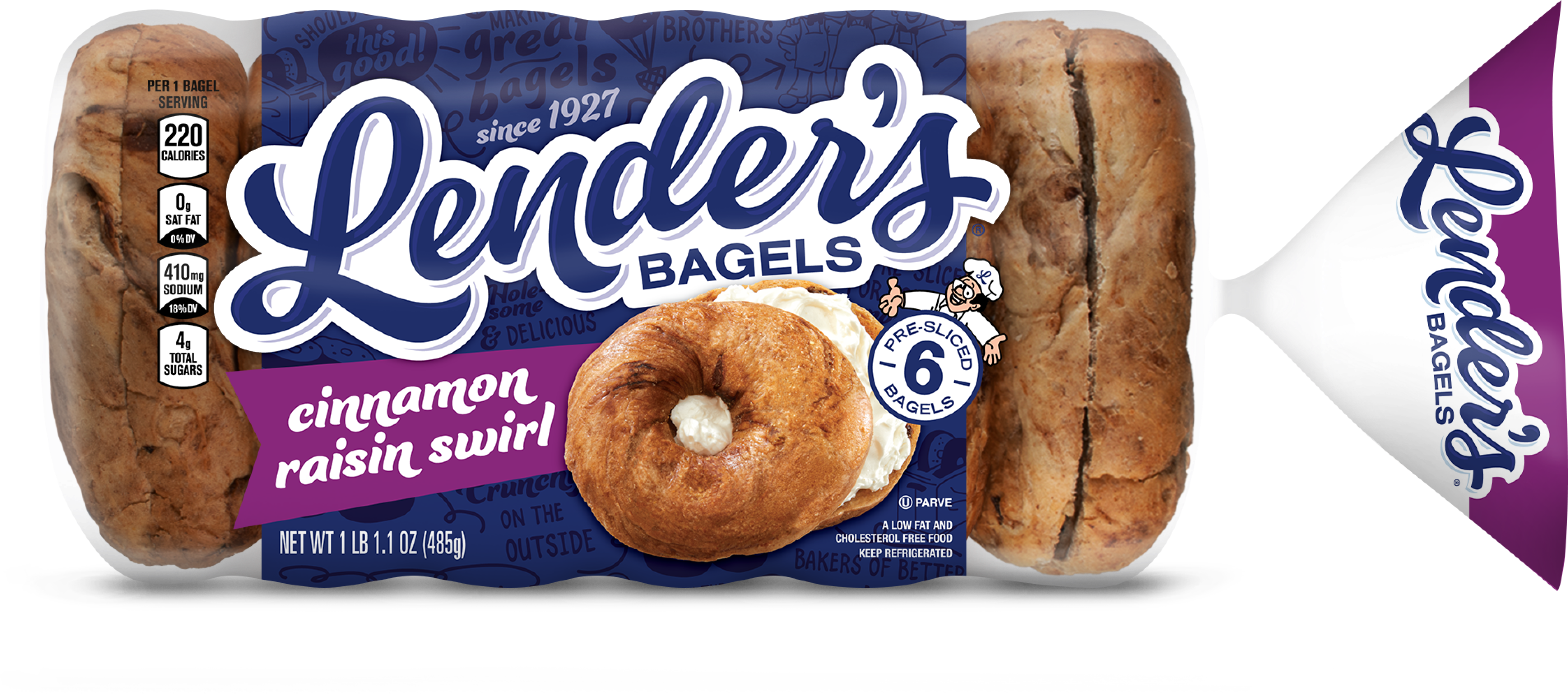 Lender&#039;s cinnamon raisin swirl bagels