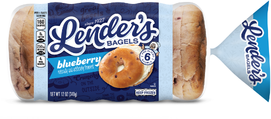 package of frozen blueberry bagels
