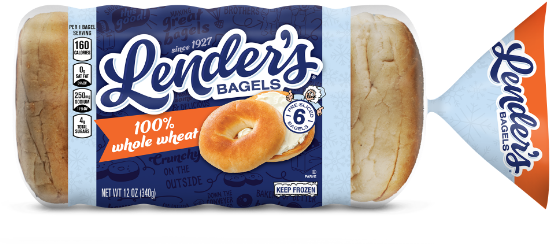 Package of frozen whole wheat bagels