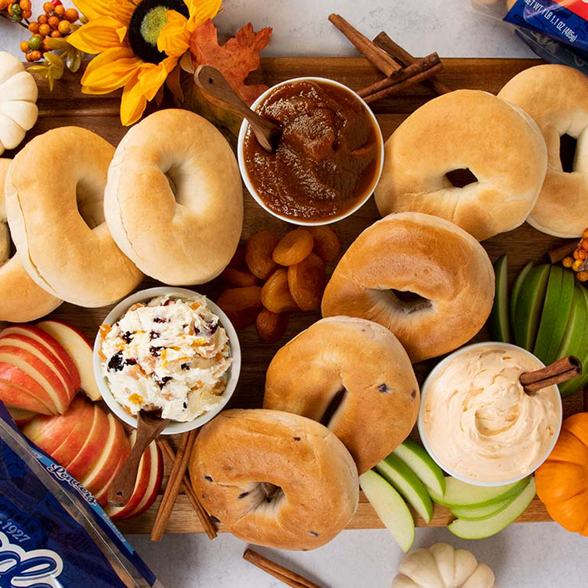 Fall bagel chacuterie board